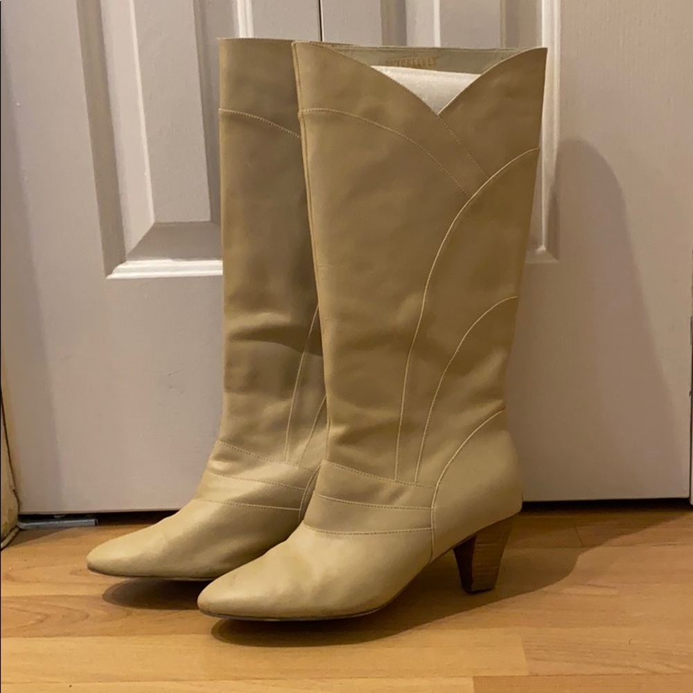 Seychelles Cream Knee-High Heeled Boots